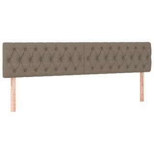 Tête De Lit à LED Taupe 200x7x78/88 Cm Tissu