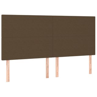 Tête De Lit à LED Marron Foncé 160x5x118/128 Cm Tissu