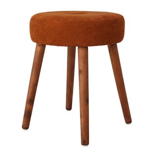 Tabouret Rond D35 Velours Côtelé Terracotta - Terracotta