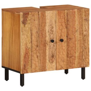 Armoire Lavabo De Salle De Bain 62x33x58cm Bois Massif D'acacia