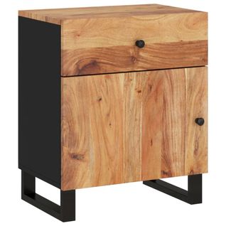 Table De Chevet 50x33x60cm Bois D'acacia Solide Et D'ingénierie