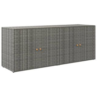 Armoire De Rangement Jardin Gris 198x55,5x80 Cm Résine Tressée