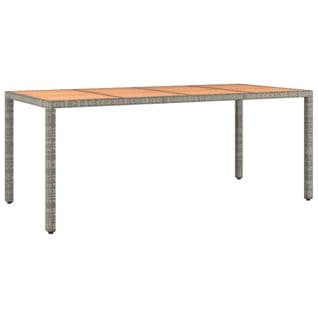 Table De Jardin Et Dessus En Bois Gris Résine Tressée Et Acacia