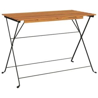 Table De Bistro Pliante 100x54x71cm Bois Acacia Solide Et Acier