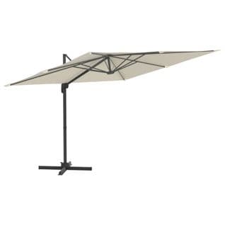 Parasol Déporté Avec Mât En Aluminium Blanc Sable 400x300 Cm