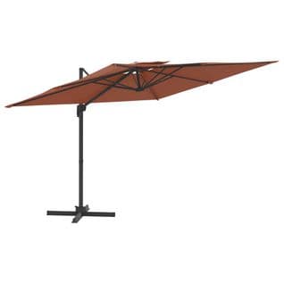 Parasol Cantilever à Double Toit Terre Cuite 300x300 Cm