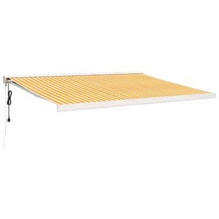 Auvent Rétractable Jaune Et Blanc 4x3 M Tissu Et Aluminium