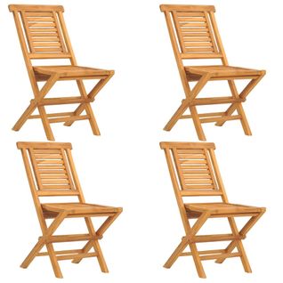 Chaises De Jardin Pliantes Lot De 4 47x63x90cm Bois Massif Teck