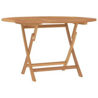 Table Pliable De Jardin Ø 110x75 Cm Bois Massif De Teck