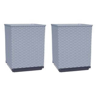 Jardinières 2 PCs Gris Clair 30x30x37 Cm Polypropylène