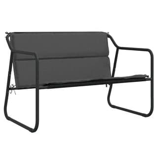 Banc De Jardin à 2 Places Avec Coussin Anthracite Acier