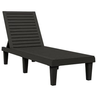 Chaise Longue Noir 155x58x83 Cm Polypropylène