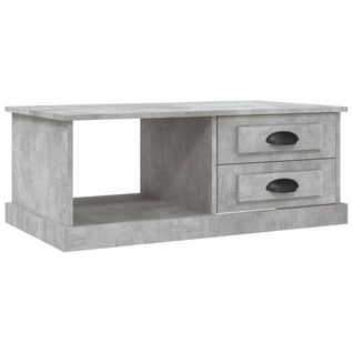 Table Basse Gris Béton 90x50x35 Cm Bois Contreplaqué