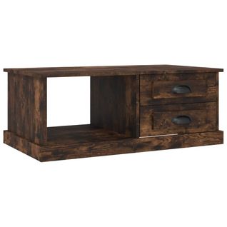 Table Basse Chêne Fumé 90x50x35 Cm Bois Contreplaqué