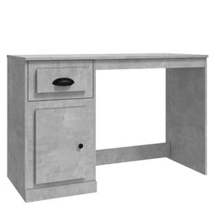 Bureau Avec Tiroir Gris Béton 115x50x75 Cm Bois Contreplaqué