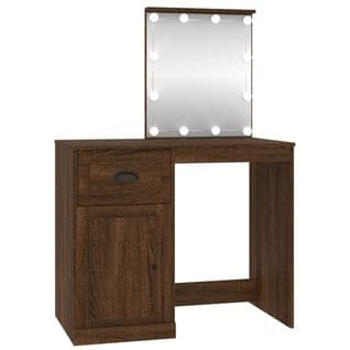 Coiffeuse Avec LED Chêne Marron 90x50x132,5cm Bois Contreplaqué