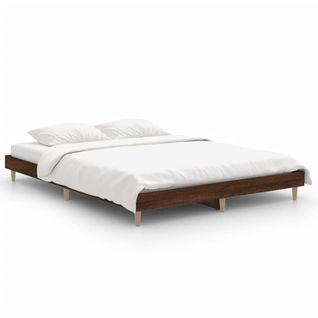 Cadre De Lit Chêne Marron 140x190 Cm Bois Contreplaqué