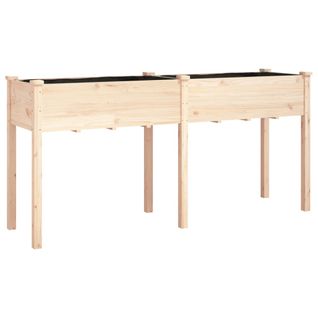 Jardinière Avec Doublure 161x45x76 Cm Bois Massif De Sapin