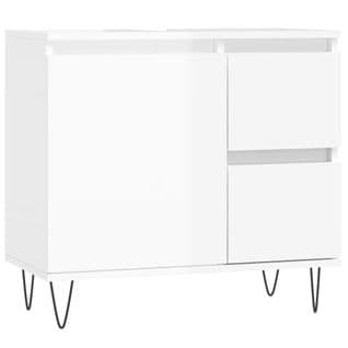 Armoire De Salle De Bain Blanc Brillant 65x33x60 Cm