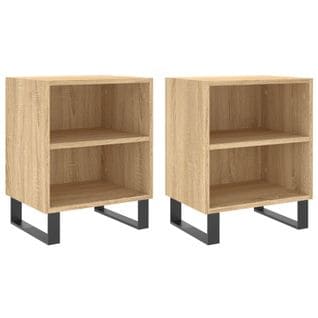 Tables De Chevet 2pcs Chêne Sonoma 40x30x50cm Bois Contreplaqué