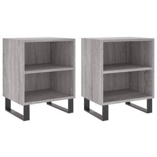 Tables De Chevet 2 PCs Sonoma Gris 40x30x50cm Bois D'ingénierie