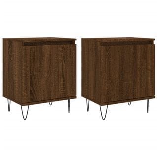 Tables De Chevet 2pcs Chêne Marron 40x30x50cm Bois Contreplaqué