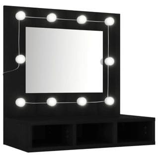 Miroir Avec LED Noir 60x31,5x62 Cm