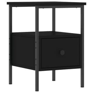 Table De Chevet Noir 34x36x50 Cm Bois Contreplaqué