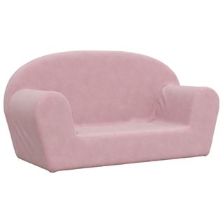 Canapé Pour Enfants 2 Places Rose Peluche Douce