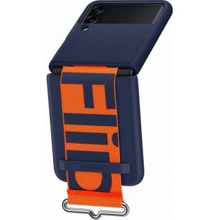 Coque Silicone Avec Laniere Z Flip3 - Bleu Navy