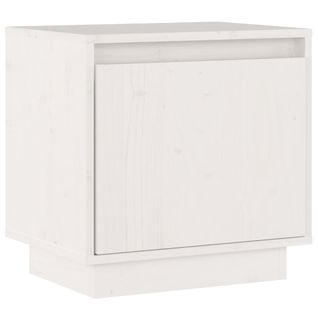 Table De Chevet Table De Nuit Meuble De Rangement Blanc 40x30x40 Cm Bois De Pin Solide