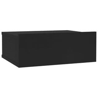 Table De Chevet Table De Nuit Meuble De Rangement Flottante Noir 40x30x15 Cm Aggloméré