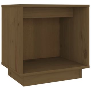 Table De Chevet, Table De Nuit, Meuble De Rangement Marron Miel 40x30x40 Cm Bois De Pin Solide