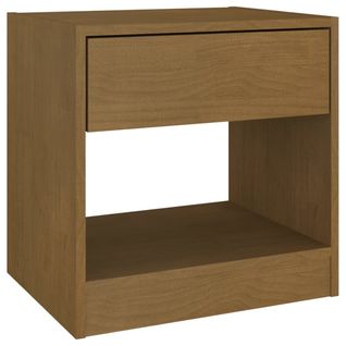 Table De Chevet, Table De Nuit, Meuble De Rangement Marron Miel 40x31x40 Cm Bois De Pin Massif