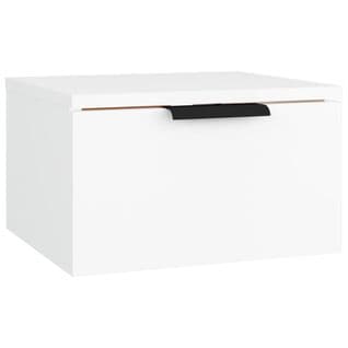 Table De Chevet Murale - Table De Nuit Blanc 34x30x20 Cm