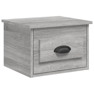 Table De Chevet Murale - Table De Nuit Sonoma Gris 41,5x36x28 Cm