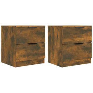 Lot De 2 Tables De Chevet - Tables De Nuit Chêne Fumé Bois D'ingénierie