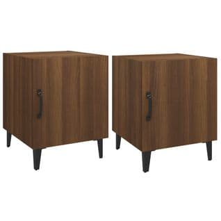 Lot De 2 Tables De Chevet - Tables De Nuit Chêne Marron Bois D'ingénierie