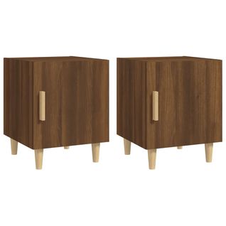 Lot De 2 Tables De Chevet - Tables De Nuit Chêne Marron Bois D'ingénierie