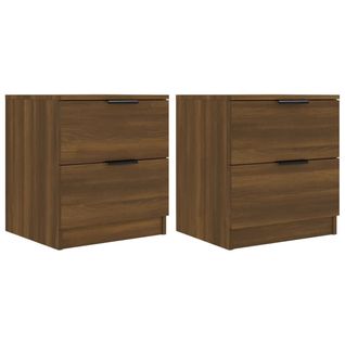 Lot De 2 Tables De Chevet - Tables De Nuit Chêne Marron Bois D'ingénierie