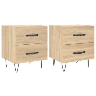 Lot De 2 Tables De Chevet - Tables De Nuit Chêne Sonoma 40x35x47,5 Cm