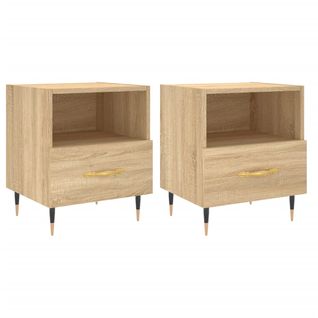 Lot De 2 Tables De Chevet - Tables De Nuit Chêne Sonoma 40x35x47,5 Cm