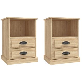 Lot De 2 Tables De Chevet - Tables De Nuit Chêne Sonoma 43x36x60 Cm