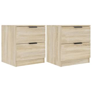 Lot De 2 Tables De Chevet - Tables De Nuit Chêne Sonoma Bois D'ingénierie