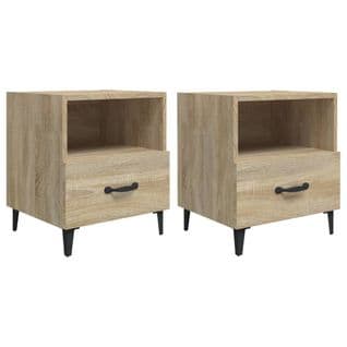 Lot De 2 Tables De Chevet - Tables De Nuit Chêne Sonoma Bois D'ingénierie