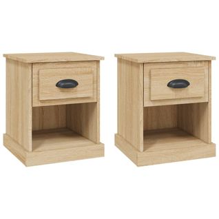 Lot De 2 Tables De Chevet - Tables De Nuit Chêne Sonoma 39x39x47,5cm Bois Ingénierie