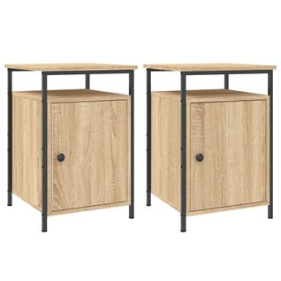 Lot De 2 Tables De Chevet - Tables De Nuit Chêne Sonoma 40x42x60cm Bois D'ingénierie