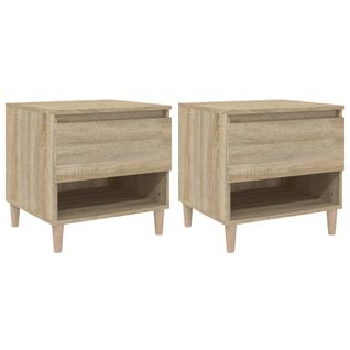 Lot De 2 Tables De Chevet - Tables De Nuit Chêne Sonoma 50x46x50cm Bois D’ingénierie