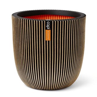 Jardinière - Pot De Fleurs - Bac à Fleurs Groove 43x41 Cm Noir Et Doré