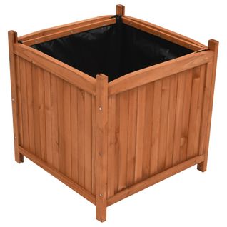 Lot De 2 Jardinières Surélevées - Bac à Fleurs - Pot De Fleurs 50x50x50 Cm Bois De Sapin